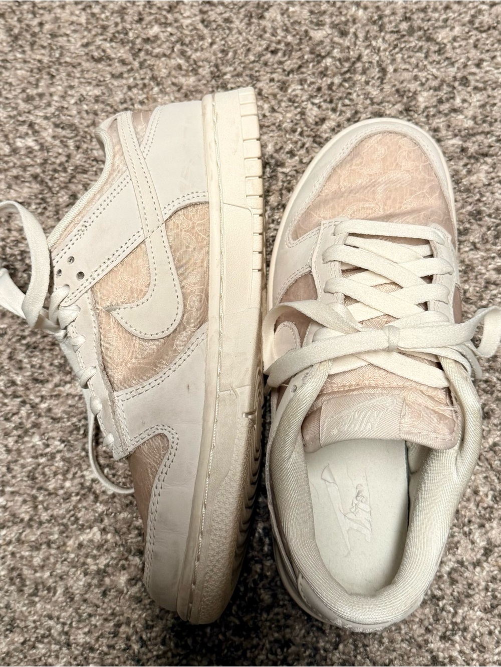 Nike Women’s Low-Top Lace-Up Sneakers in Light Pink and Cream